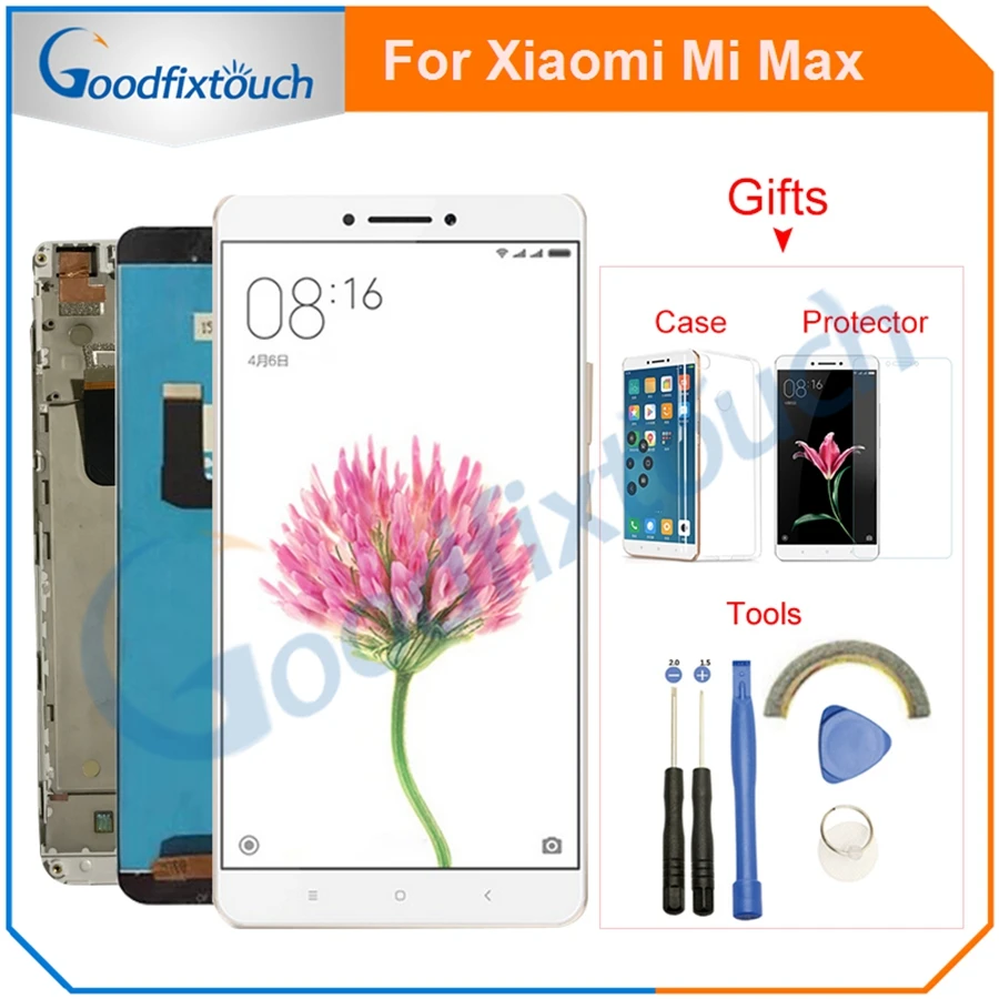 Для Xiaomi Mi Max ЖК экран сенсорный дигитайзер с рамкой в сборе Замена для