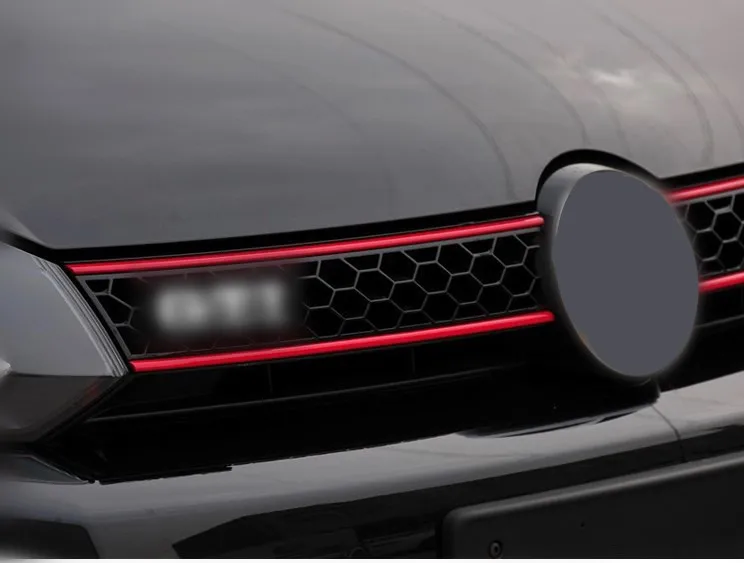 5 шт./компл. красная передняя крышка гриля наклейка на решетку автомобиля для VW