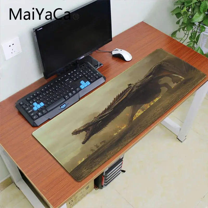 Lock Edge 30X70cm Maiyaca Игра престолов дракон резиновая мышь прочный Настольный игровой коврик для мыши для ноутбука ноутбук большой коврик для мыши геймер Настольный коврик - Цвет: Lock Edge 30X70cm