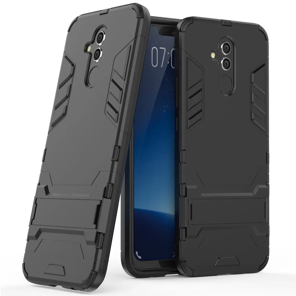 

Чехол для huawei mate 20 Lite, Силиконовый ТПУ и Жесткий ПК, ультра роскошный бронированный ударопрочный металлический держатель для кольца, чехол д...