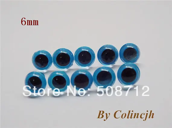 Пластиковые глаза амигуруми 6 мм Цветные игрушечные глаза-синие 50 пар | Украшения