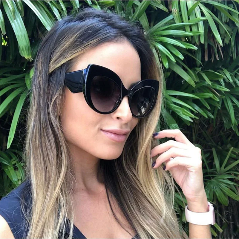 Женские черные солнцезащитные очки кошачий глаз 2020 Новая мода ретро кружевная