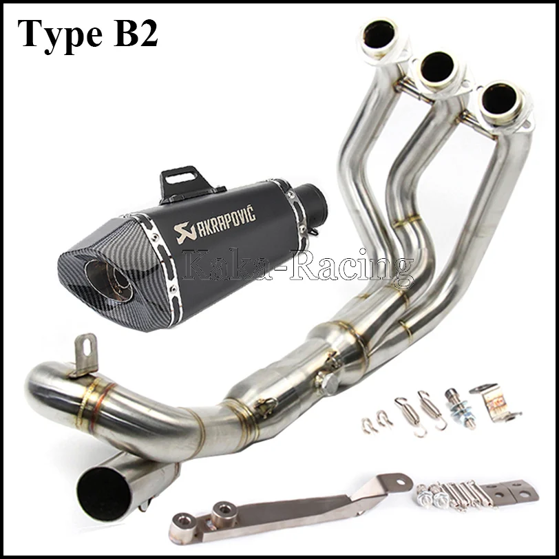 Type B2 Мото rcycle Akrapovic выхлопная труба глушителя полная система скользящая трубка Escape moto для Yamaha MT09 fzfz09 FZ-09- XSR900 - Цвет: Type B2