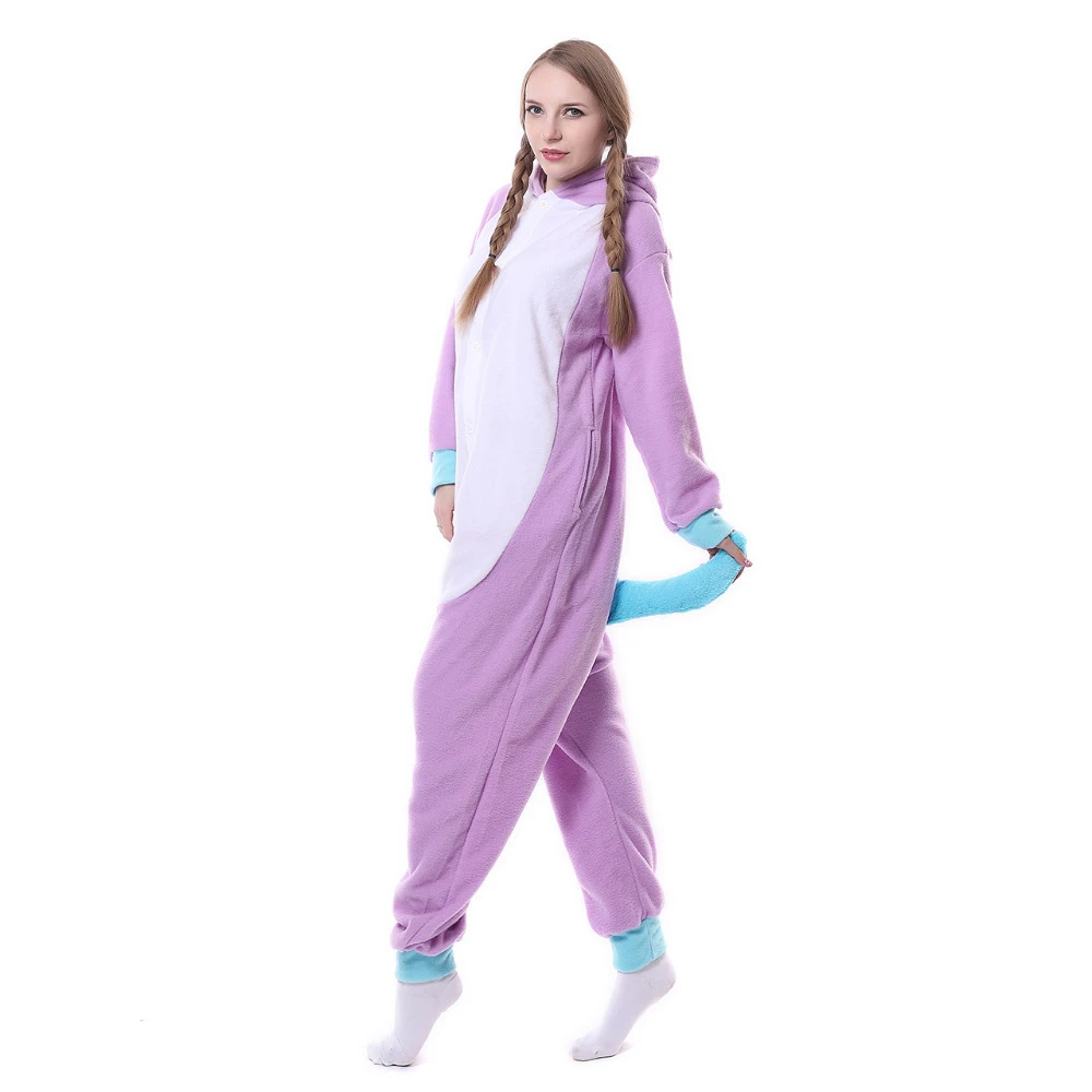 Комбинезон для взрослых с фиолетовым единорогом костюм косплея пижама одежда