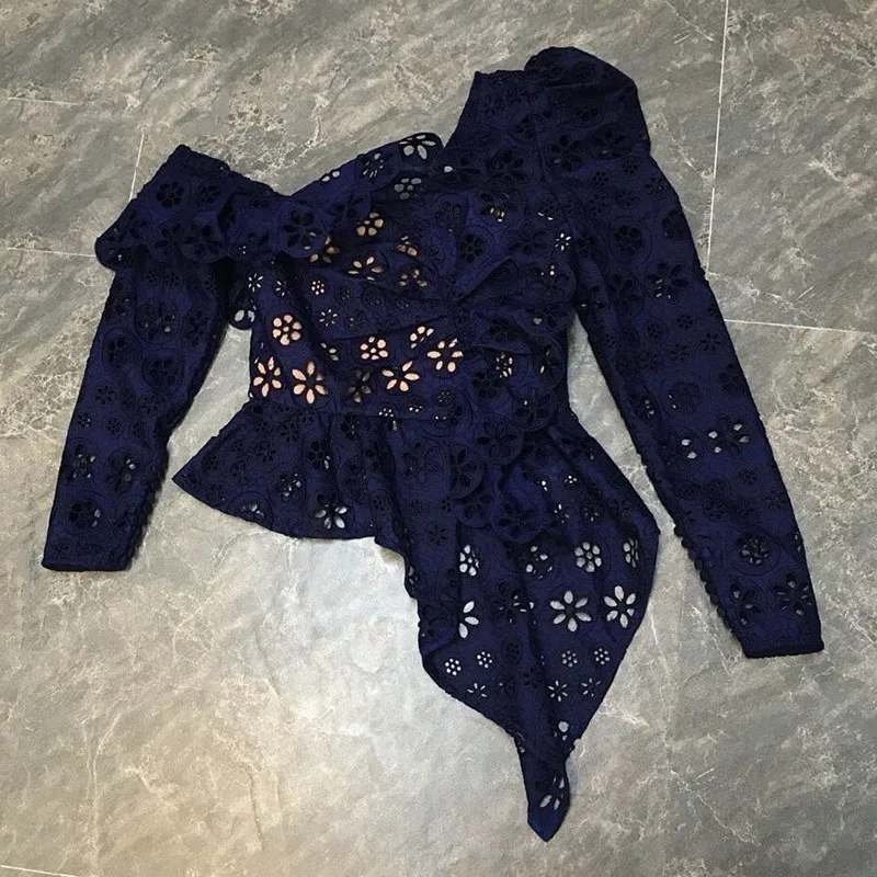 VGH Весенняя Сексуальная рубашка с открытыми плечами и длинным рукавом