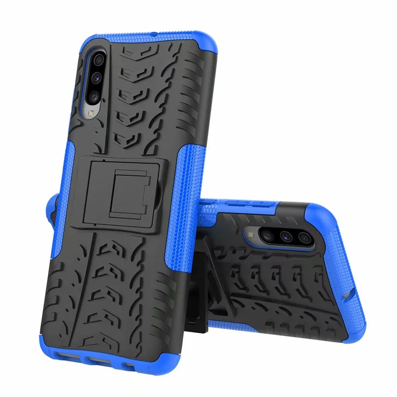 blue Для samsung M10 M20 M30S M40 A2Core A10E A20 A30 A40 A50 A60 A70S A80 чехол жесткий Пластик Мягкий силиконовый гибридный бронированный чехол-подставка - Цвет: blue