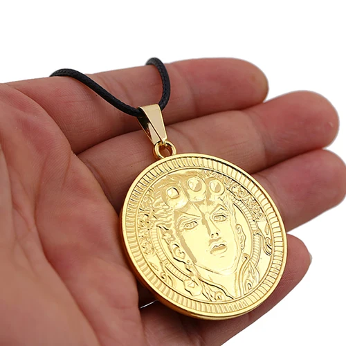 leather necklace Аниме JOJOS причудливый Кулон "Приключение" металлическая цепь для мужчин и женщин сумка ожерелье s подвеска Higashikata Josuke ювелирные изделия - Окраска металла: leather necklace