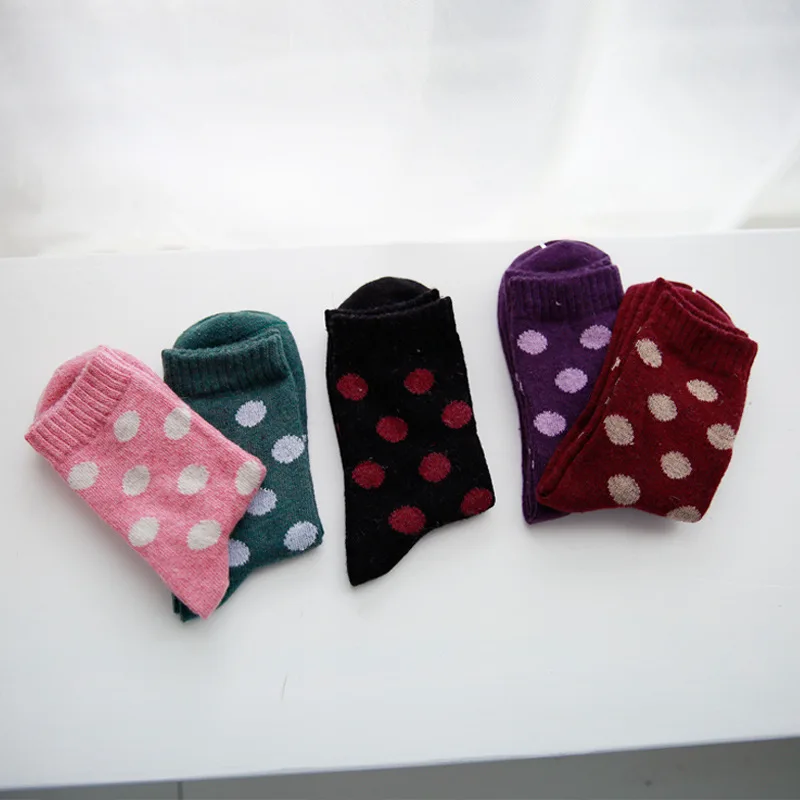 10 Пар/лот Новый lady кролик шерстяные носки зимой Горошек завод оптовой продажи|socks