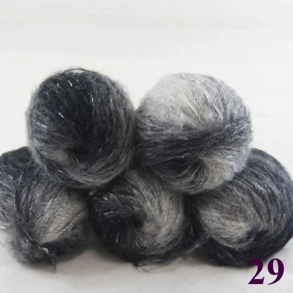 Продажа 5 шариков х 50 г мягкая и удобная мохеровая кашемировая шелковая пряжа