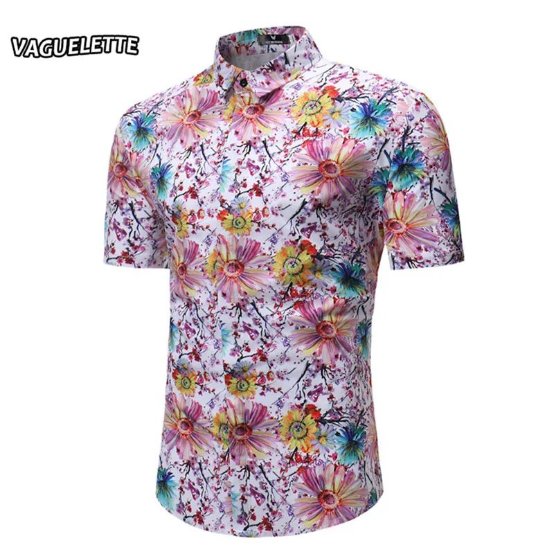 Принт футболка с цветочным принтом для Для мужчин короткими рукавами узор