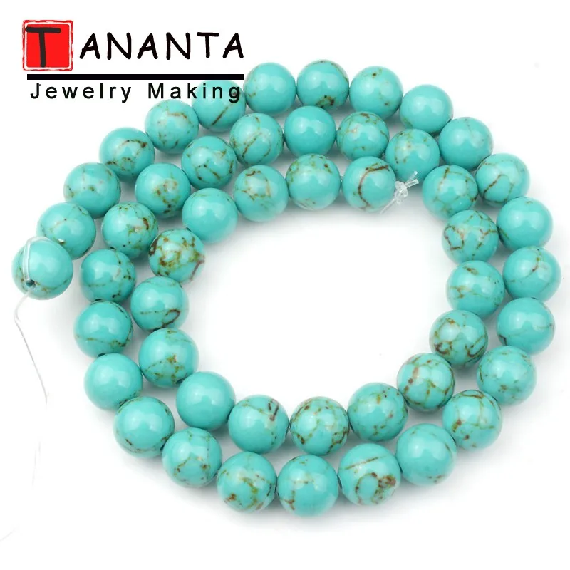 Blue Green Turquoise 4 6 8 10 мм 15 ''Агаты бирюзой Песчаник серьги из натурального аметиста камень из натуральной лавы бусины для самостоятельного изготовления ювелирных изделий Цепочки и ожерелья браслета - Цвет: Blue Green Turquoise