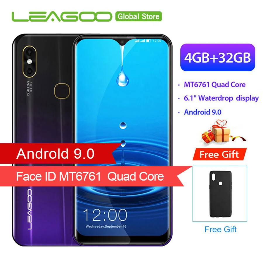 Мобильный телефон LEAGOO M13 4 ГБ ОЗУ 32 ПЗУ Android 9.0 6 1 дюймовый экран Waterdrop MTK6761 четыре