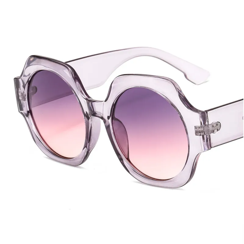 C7 TR Grey Pink Новые очки за Размеры d Круглый Ретро солнцезащитные очки Для мужчин женские большие размеры прозрачный Lenes очки тренд Роскошные UV400 - Цвет линз: C7 TR Grey Pink