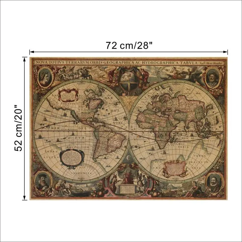 1641 древние морские карты старинные крафт-бумага плакат настенные наклейки для украшения комнаты 0214. Наклейка для дома, глобальная карта, Фреска, 5,0