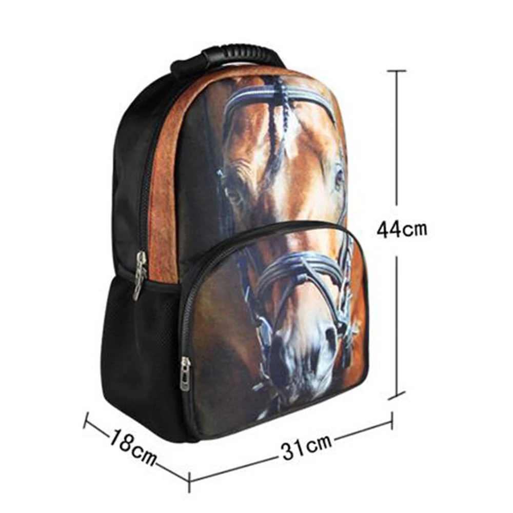 Модные детские школьные ранцы с 3D рисунком животного кота милая Зебра панда