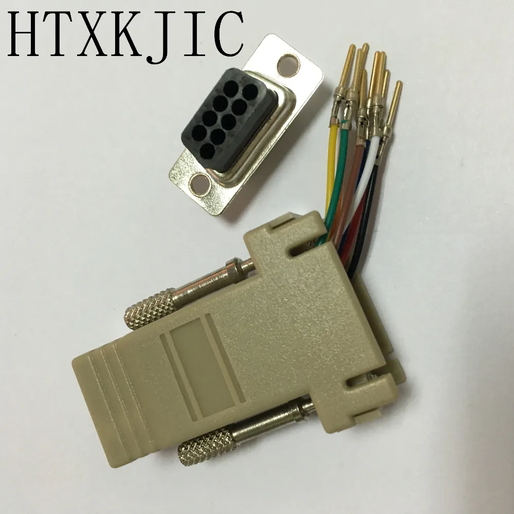 5 шт./лот RS232 DB9 штекер к RJ45 гнездовой разъем конвертер удлинитель гнездо|rs232 db9|rj45