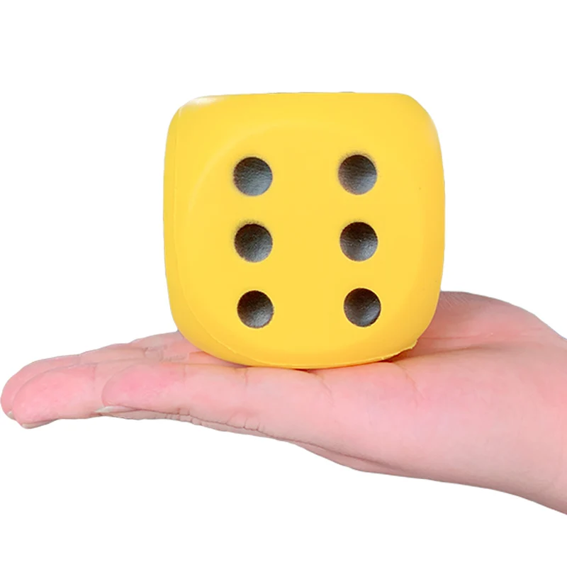 Yellow Jumbo Dice сжимающие игрушки мягкие медленно растущие образования моделирование крем ароматизированный стресс облегчение Забавный Рождественский подарок игрушка для детей - Цвет: Yellow