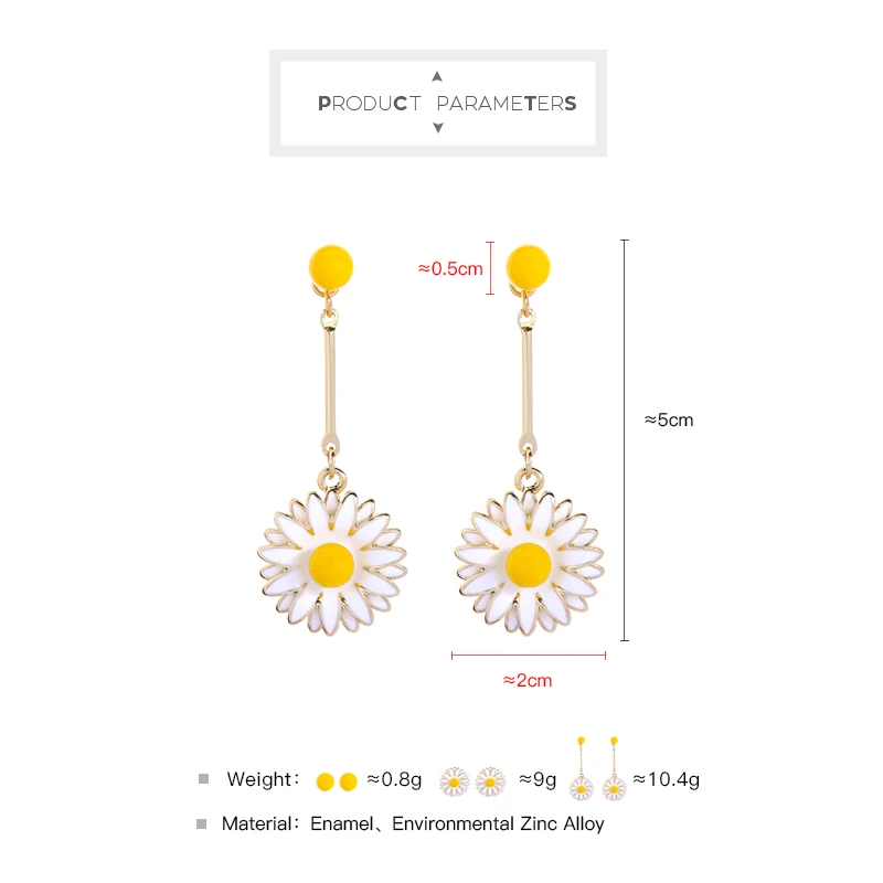 

Women Sweet Flower Stud Earrings Fashion Jewelry Girl Lovely Daisy Flower Earrings Best Friend Gift Accessories Custom