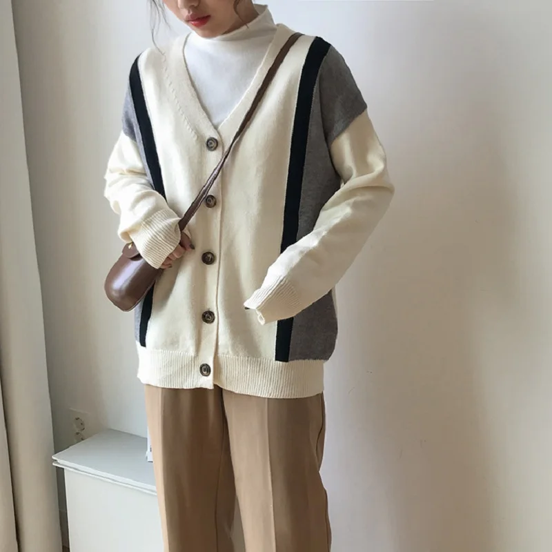 Женские повседневные свитера в стиле Харадзюку осенне-зимние модные кардиганы с