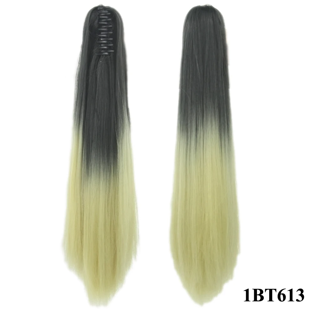 P18/22 Soowee, прямые, коричневые, светлые волосы на заколках, для наращивания, синтетические волосы, коготь, конский хвост, хвост пони, Postizos Cabello Coletas - Цвет: P18/22