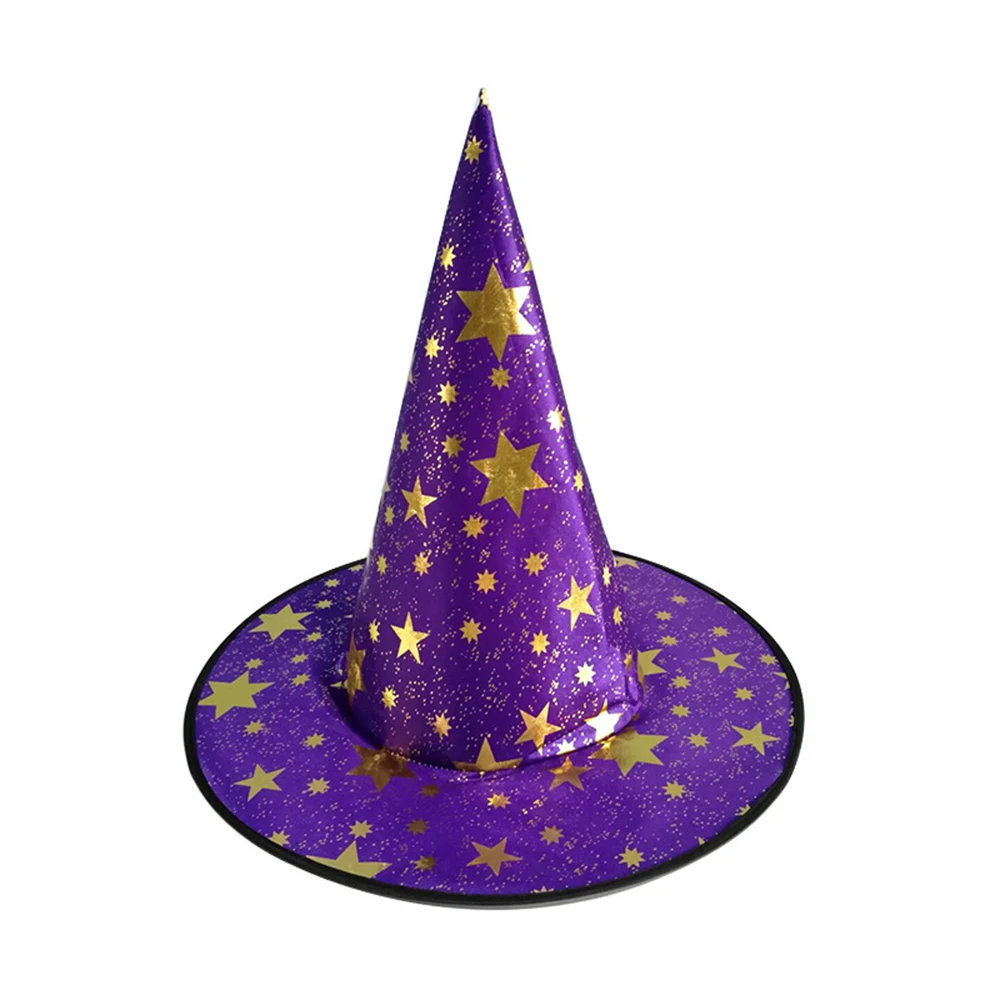 purple Новинка года; шапка ведьмы для взрослых и детей; остроконечная Кепка для костюмированной вечеринки; аксессуары для костюма на Хэллоуин; черные вечерние головные уборы для Хэллоуина - Цвет: purple