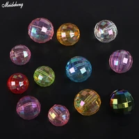 fashion acrylic through hole transparent luminous earth jewelry beads accessory rubber band diy beads