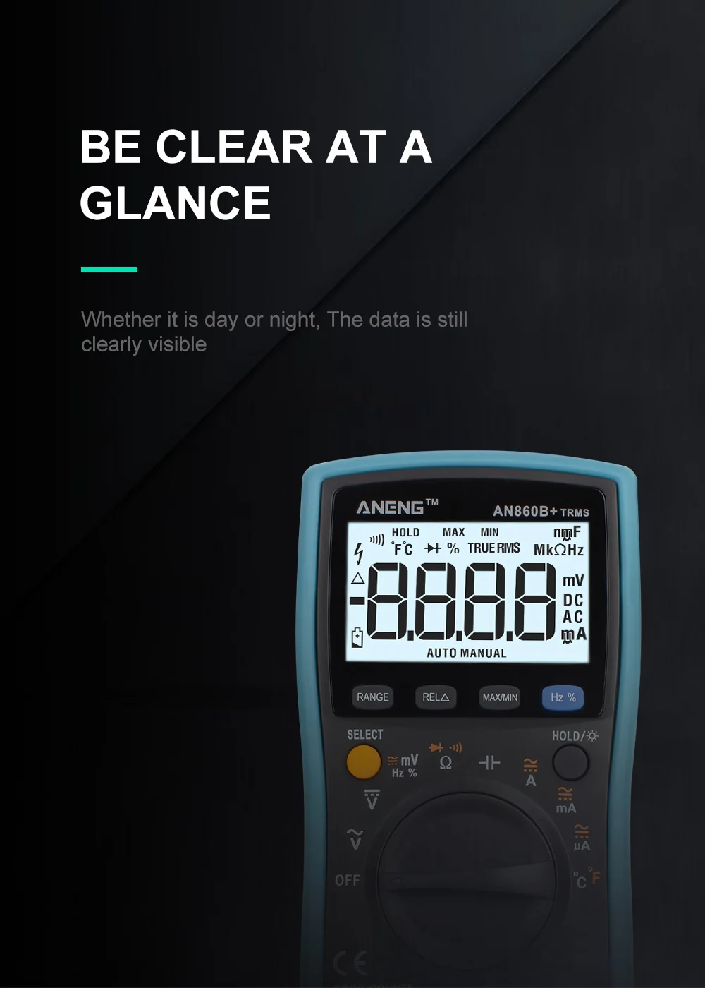 ANENG AN860B+ Tester Digital Multimeter Profesional 6000 Counts Detector Peak Multimetro Meter analogico esr Lcr meter | Инструменты