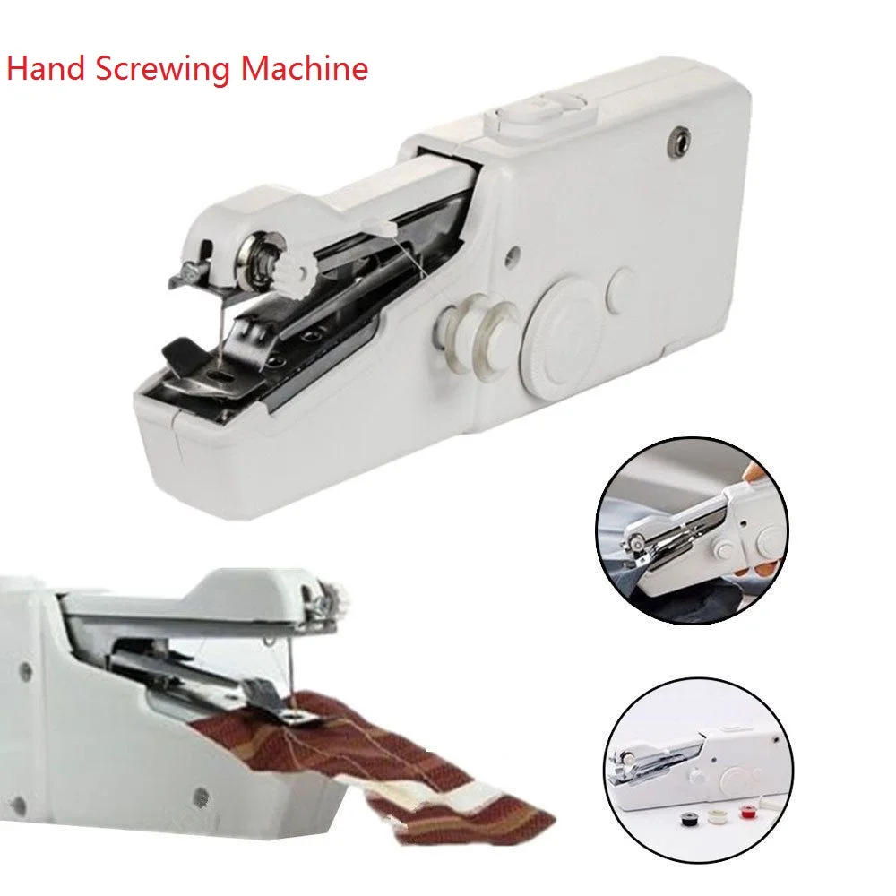 

Mini Hand Portable Electric Handheld Sewing Machine Smart Tailor Handy Stitch Set Household Clothes Fabric Handheld Sewing Tool