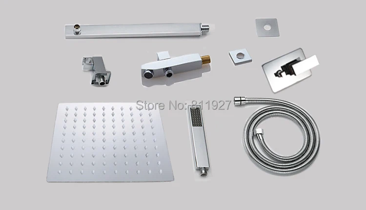 Медь латунь ванная квадрат дождь комплект для душа миксер кран затычка chuveiro torneira