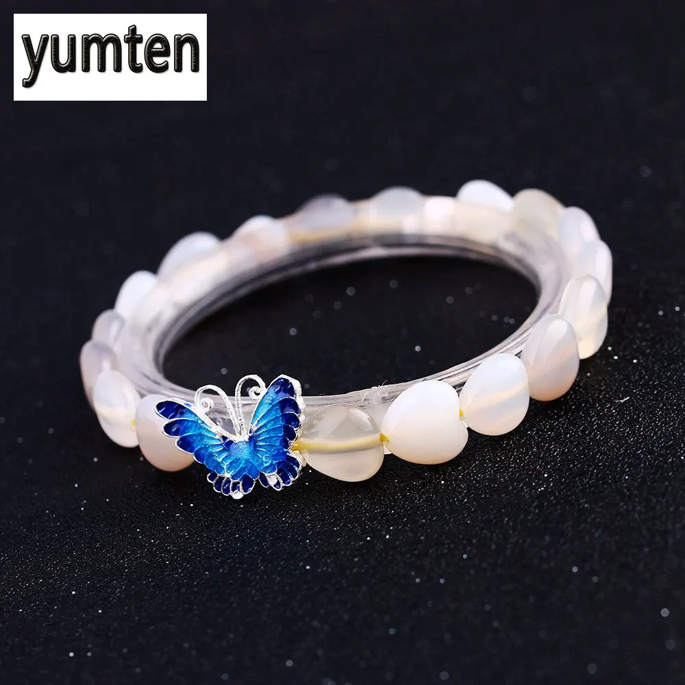 Yumten Moonstone 925 Silver Butterfly Love Women's Bracelet Jewelry Carters Buda Femme Armbanden Voor Vrouwen Bileklik | Украшения и