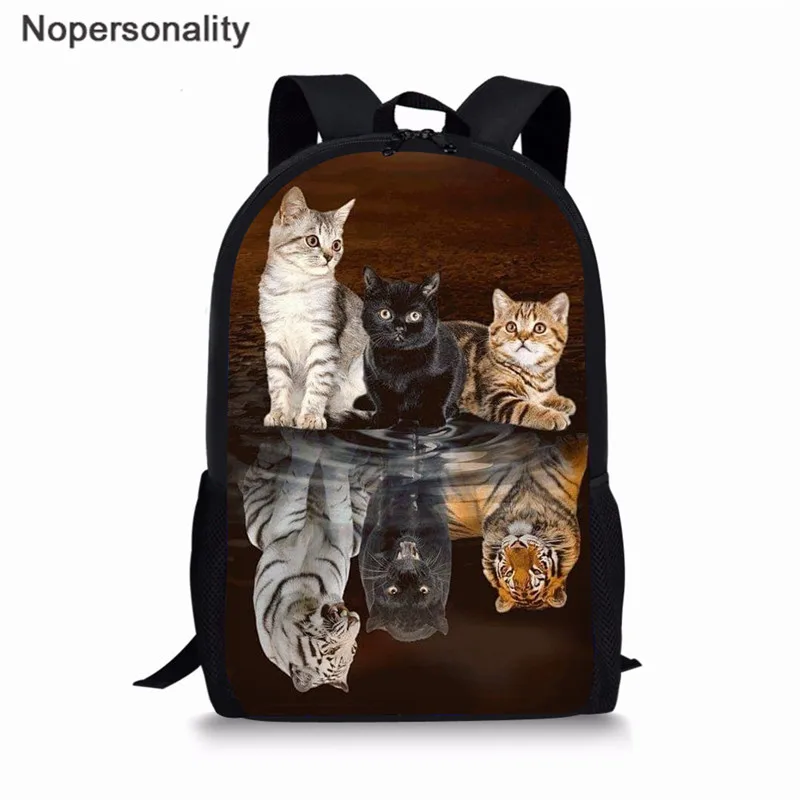 Nopersonality 3 шт./компл. Cat отражение с тигровым принтом, школьный рюкзак, набор для подростков-девочек и мальчиков, крутые Высокие Школьные Для детей сумка - Цвет: LH1011C