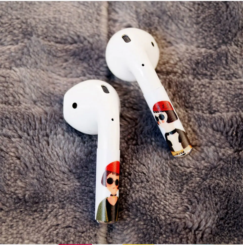 Крутая мультяшная наклейка для Apple, аксессуары для airpods, съемный чехол, анти-потеря, защитный силиконовый чехол, украшение для наушников