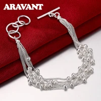 925 silver scrub bead chain bracelets for women fashion wedding bracelet jewelry