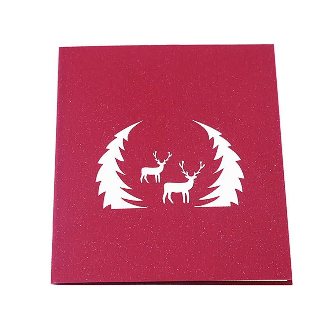 Рождественская поздравительная открытка Модная креативная 3D елка олень