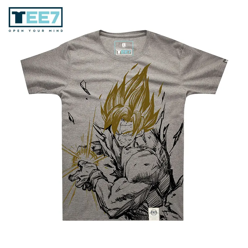 TEE7 Dragon Ball Z Супер Saiyan хлопковая Футболка Сон Гоку Вегета шорты с коротким рукавом