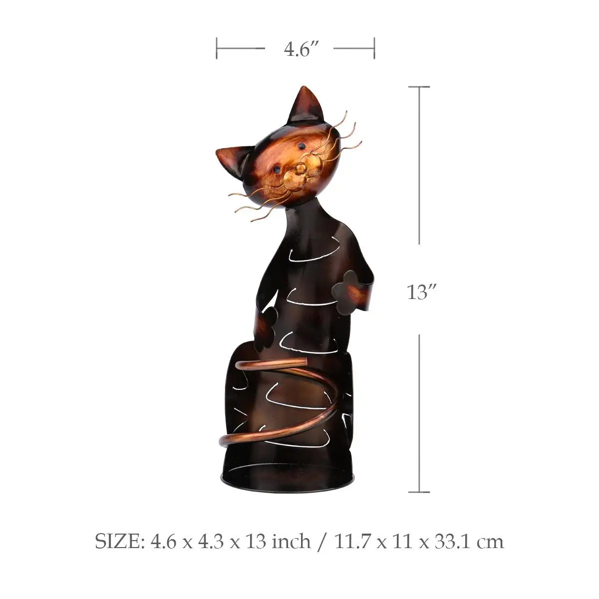 Tooarts Metal Sculpture Cat Shaped Wine Holder shelf Home decoration Crafts | Дом и сад