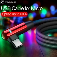 cafele usb c cable for xiaomi 8 usb type c cable led lighting nylon weave type c usb c mobile charger usb cable