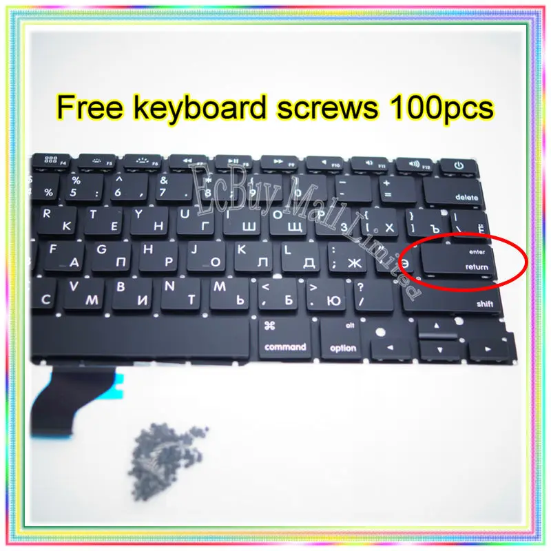 Совершенно новая Русская клавиатура для MacBook Pro Retina 13 3 дюйма A1502 с маленькой