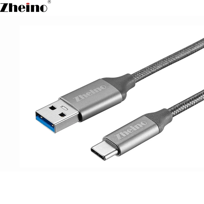 Zheino 1 м серый Тип usb к C плетеный нейлоновый на USB 3 0 А 2.4A высоком Скорость зарядки
