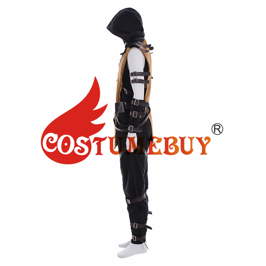 CostumeBuy игры Mortal Kombat X Скорпион Ханзо Hasashi Косплэй костюм для взрослых на Хеллоуин карнавальный костюм L920