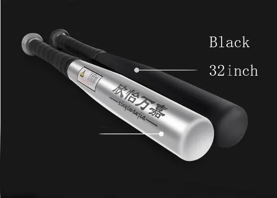 Black-32inch Бейсбольной битой Железный Бейсбол полюс автомобиля тренажерный зал дома бейсбольной битой s self-защитные палочки с усиленных защитных металлических стержней - Цвет: Black-32inch