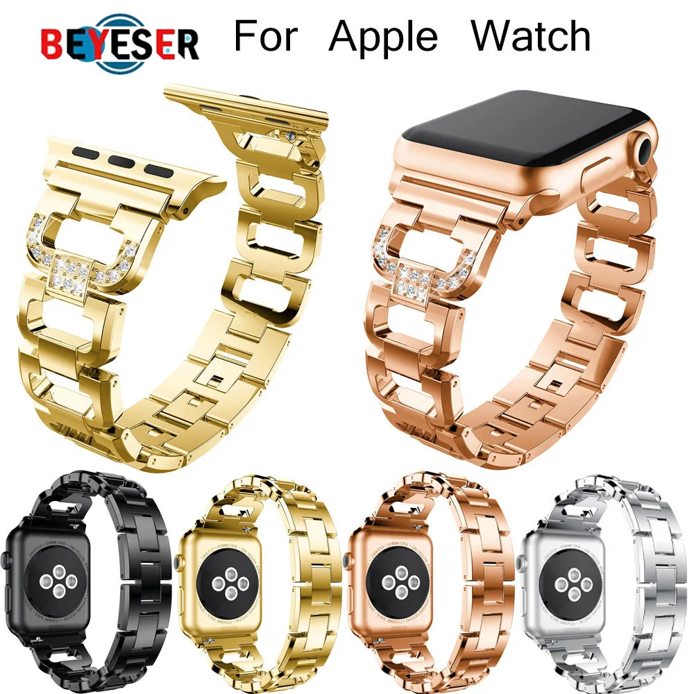 

Браслет металлический Алмазный для Apple Watch Band 44 мм 42 мм I watch 5 4 3 2 1 38 мм 40 мм