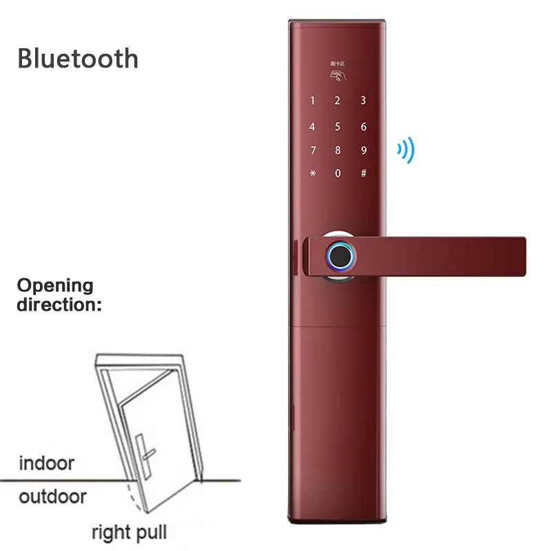 bluetooth Отпечаток пальца Умный Замок Пароль IC карта дверной замок дверной звонок шлюз дистанционное управление приложение замки противоугонные двери электронные замки D8 - Цвет: bluetooth
