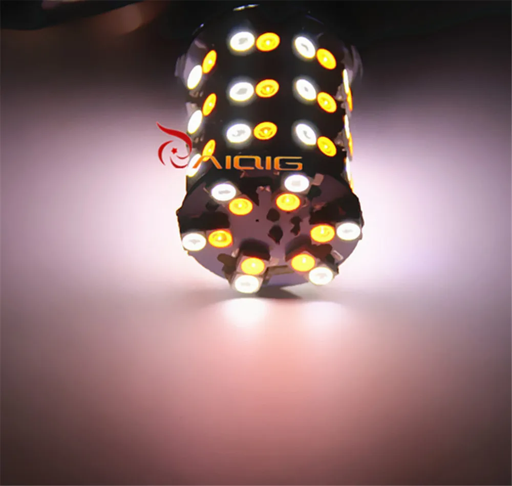 1157 BAY15D Switchback 60 SMD Белая Янтарная Светодиодная лампа p21/5 Вт светодиодные