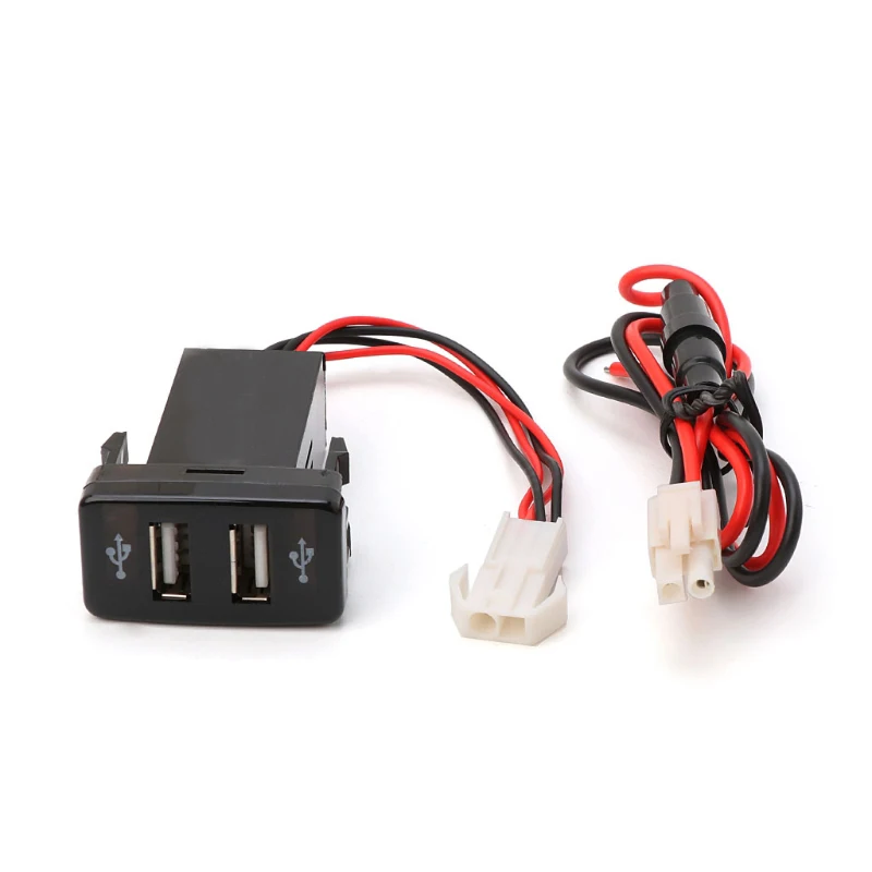 

12V 2.1A двойной 2 Порт USB Автомобильное зарядное устройство гнездо адаптер со светодиодной подсветкой для Toyota VIGO