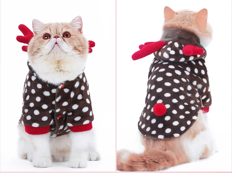 HOOPET Pet Cosplsy костюм Рождество Лось супер мягкая толстовка для маленькой собаки комбинезон зима осень# K