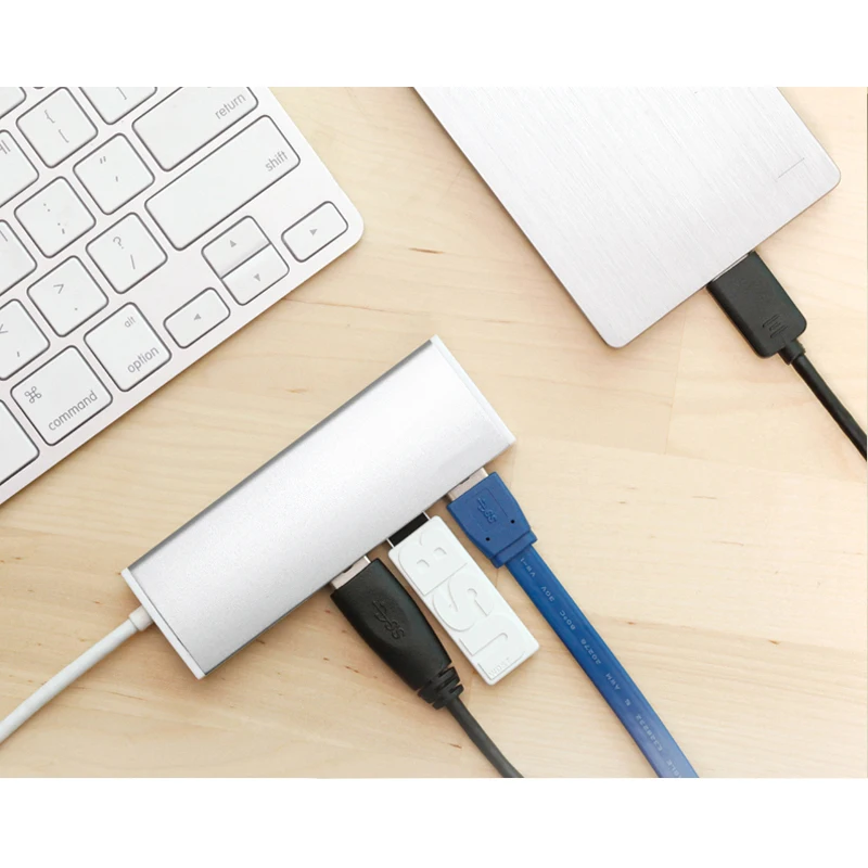 Для Mac дизайн мини высокое качество высокая Скорость Алюминий 4 Порты и разъёмы USB 3,0 концентратор-серебро(M3H4-V1-SV