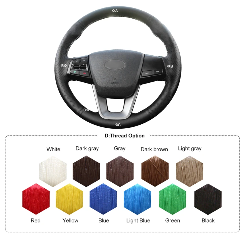 MEWANT черная искусственная кожа фотосессия для Hyundai ix25 2014 2016 Creta 2017|car steering wheel