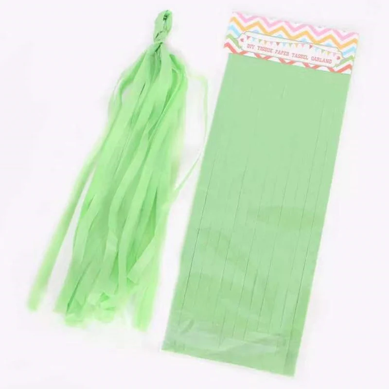 green 5pcs Tissue Tassels Balloon Tassels Banner Wedding Photo Prop Birthday Decoration Pink Gold Bridal Shower Pink Gold Bridal Show - Color: green