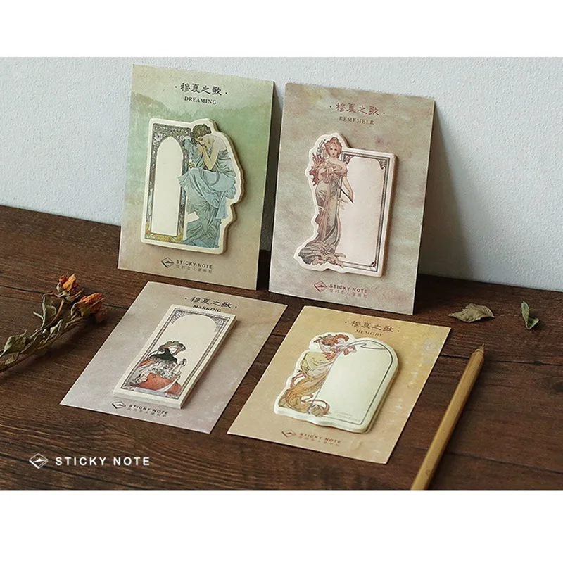 24 шт./лот Mucha Vintage sticky note красивые женские почтовые блокноты стикеры Скрапбукинг